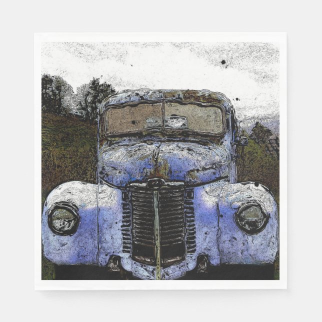 Pappersservett Vintage Lastbil (Framsidan)