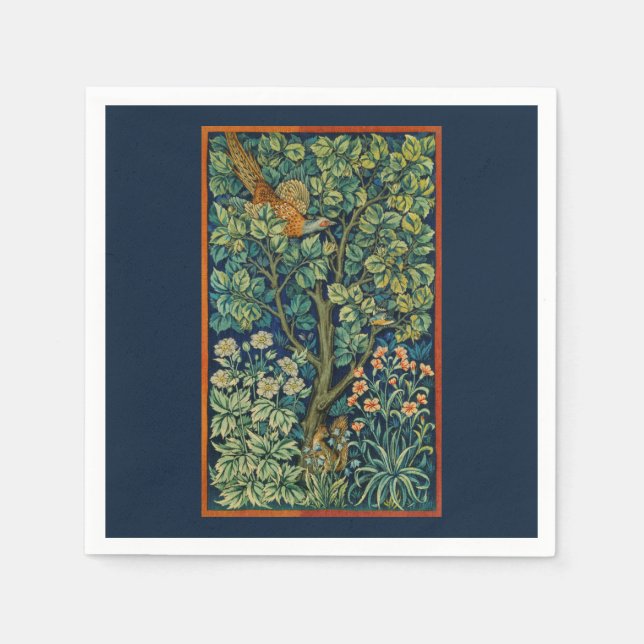 PAPPERSSERVETT: WILLIAM MORRIS : PHEASANT DESIGN PAPPERSSERVETT (Framsidan)