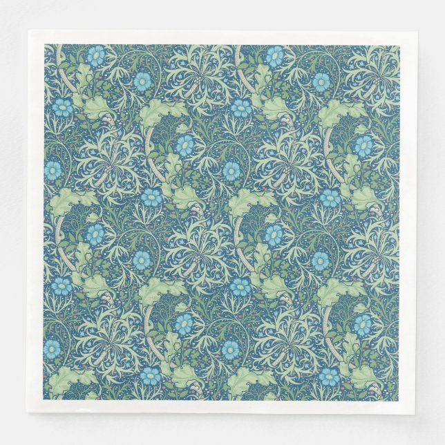 PAPPERSSERVETT: WILLIAM MORRIS: SJÖGRÄS DESIGN PAPPERSSERVETT (Framsida)