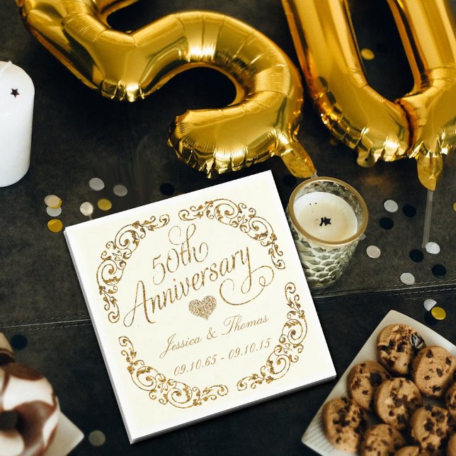 Pappersservetter för 50-års bröllopsjubileum (Skapare uppladdad)
