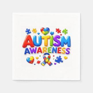 Pappersservetter för Autismmedvetenhet