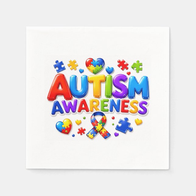 Pappersservetter för Autismmedvetenhet (Framsidan)