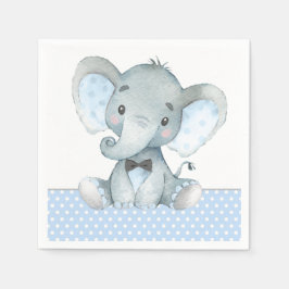 Pappersservetter för baby shower med elefantpojke