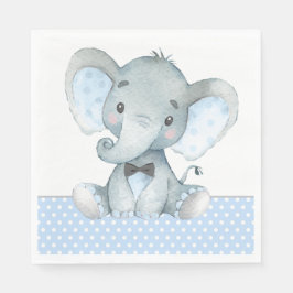 Pappersservetter för baby shower med elefantpojke