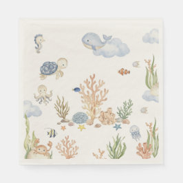 Pappersservetter för baby shower med Under the Sea