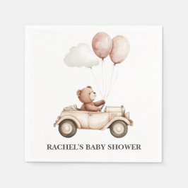 Pappersservetter för baby shower med vintage nalle