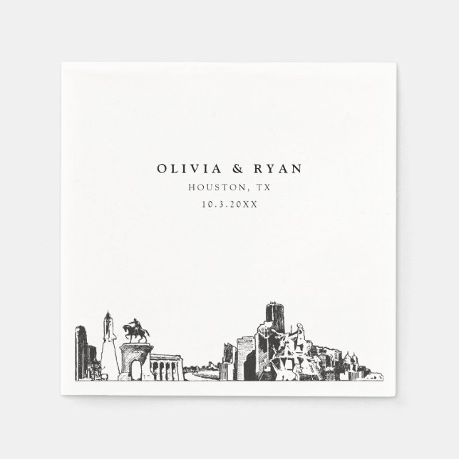 Pappersservetter för cocktail till bröllop i Houst (Framsidan)