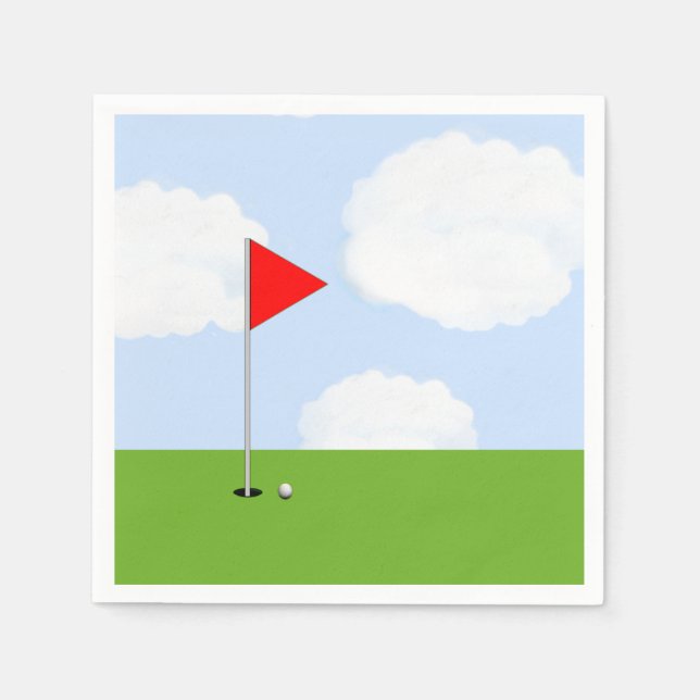 Pappersservetter för golfparty (Framsidan)