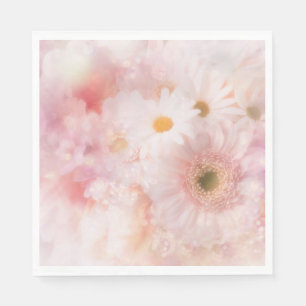 Pappersservetter för lunch - Rosa blommor