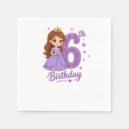 Pappersservetter för prinsessa på 6-årsdag