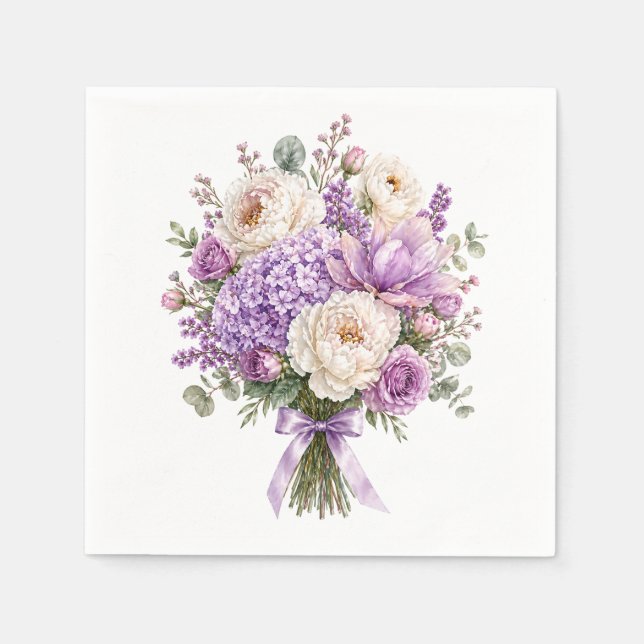 Pappersservetter med blomsterbukett (Framsidan)