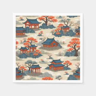 Pappersservetter med Koreas palats skönhet