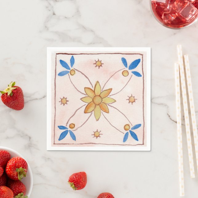 Pappersservetter med rosa delikat blommig design (Insitu)