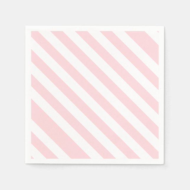 Pappersservetter Rosa & Vit Rand Diagonal (Framsidan)