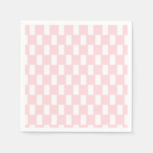 Pappersservetter Rosa & Vit Randig Rutig