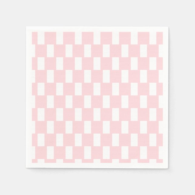 Pappersservetter Rosa & Vit Randig Rutig (Framsidan)