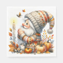 Pappersservetter Thanksgiving Gnome