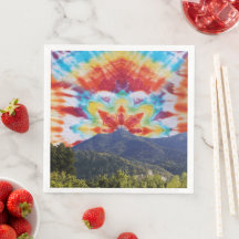 Pappersservetter Tie Dye Mt Tamalpais Himmelsdesig