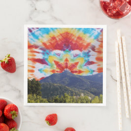 Pappersservetter Tie Dye Mt Tamalpais Himmelsdesig