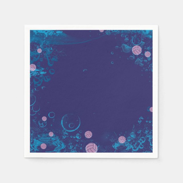 Pappersservetter Vattenpolo - Rosa (Framsidan)