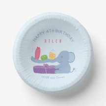 Pappersskål med långnosad elefant & presenter till