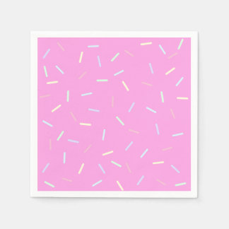 Pappersskål med rosa sprinkles tryck pappersservett