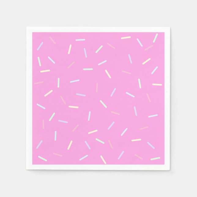 Pappersskål med rosa sprinkles tryck pappersservett (Framsidan)