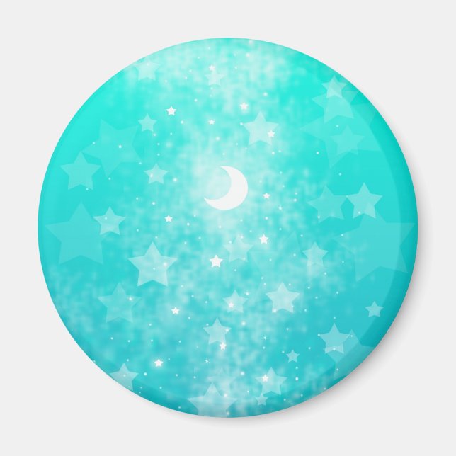 Pappersstjärnor och månfantasi Celestial konst Magnet (Framsidan)