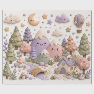 Papperstissue med fantasifull design presentpapper