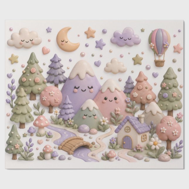 Papperstissue med fantasifull design presentpapper (Platt)