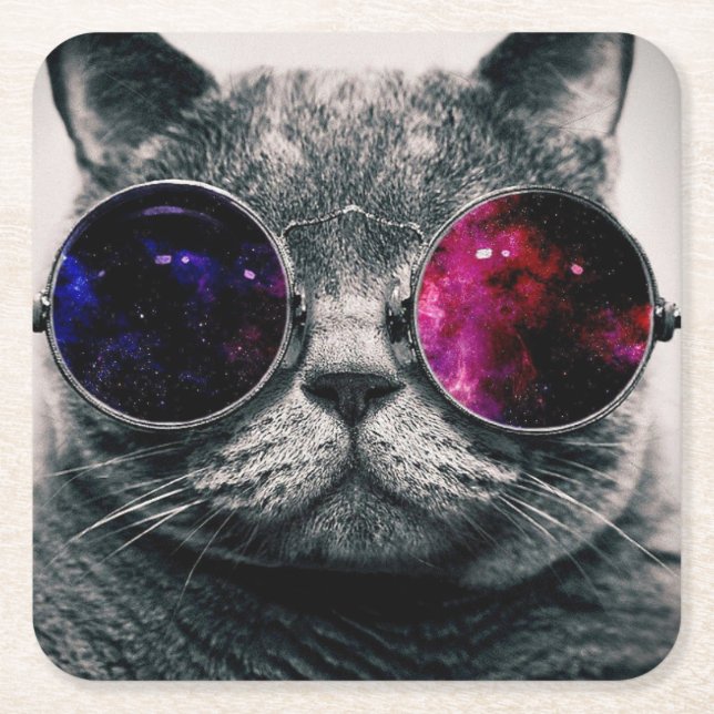 Pappersunderlägg - Cool Cat Underlägg Papper Kvadrat (Framsidan)