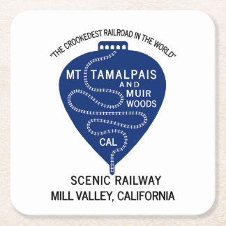 Pappersunderlägg Crookedest Railroad Mt Tamalpais Underlägg Papper Kvadrat