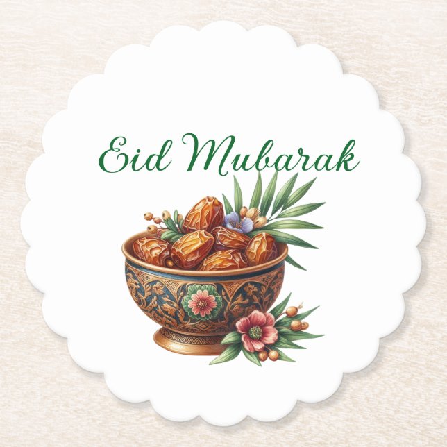 Pappersunderlägg-Eid Mubarak bestick Underlägg Papper (Framsida)