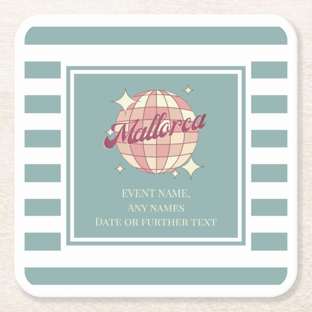 Pappersunderlägg Mallorca Spanien fiesta event Underlägg Papper Kvadrat (Framsidan)
