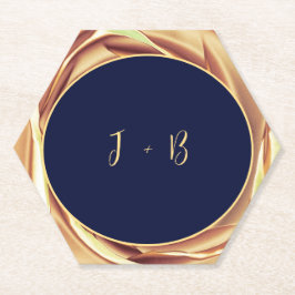 Pappersunderlägg med tryck av guldmetallisk ros underlägg papper