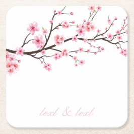 Pappersunderlägg: SAKURA CHERRY BLOMMARS Underlägg Papper Kvadrat