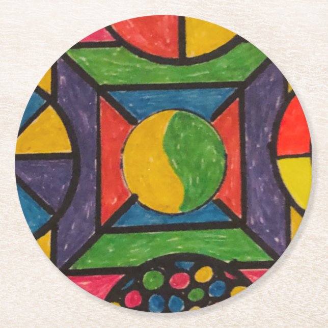 Pappersunderlägg Underlägg Papper Rund (Framsidan)