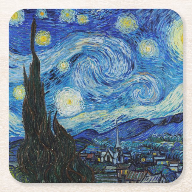Pappersunderlägg: VAN GOGH : STARRY NIGHT Underlägg Papper Kvadrat (Framsidan)