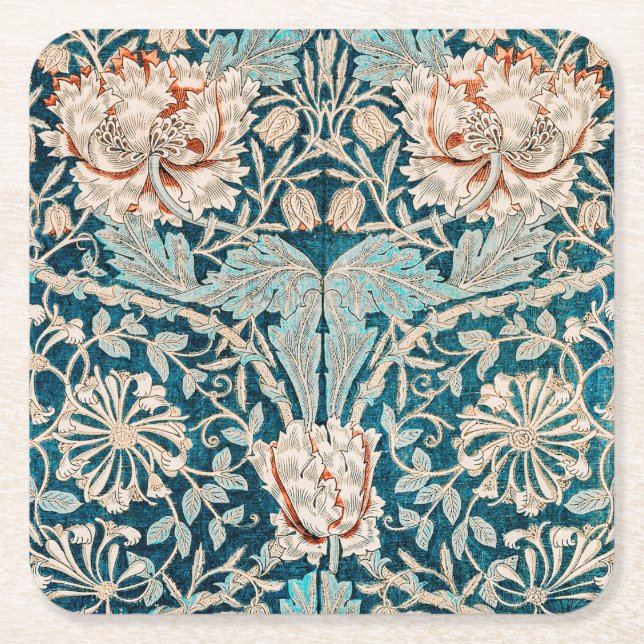 Pappersunderlägg: WILLIAM MORRIS : HONEYSUCKLE Underlägg Papper Kvadrat (Framsidan)