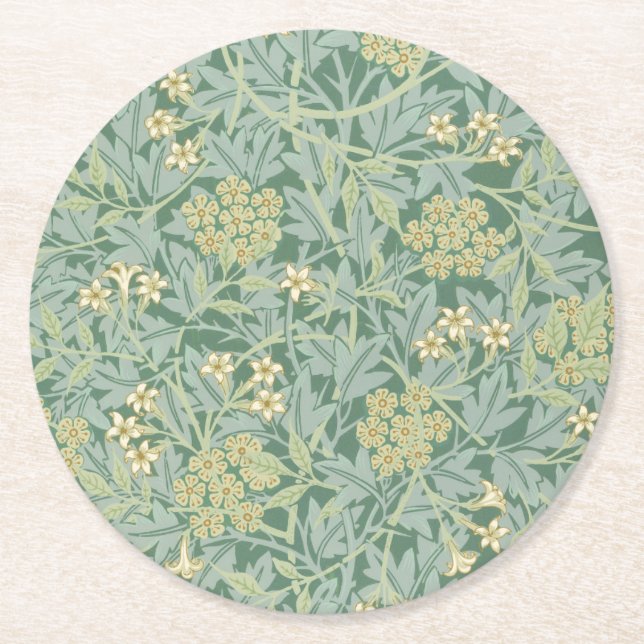 Pappersunderlägg: WILLIAM MORRIS : JASMINE Underlägg Papper Rund (Framsidan)