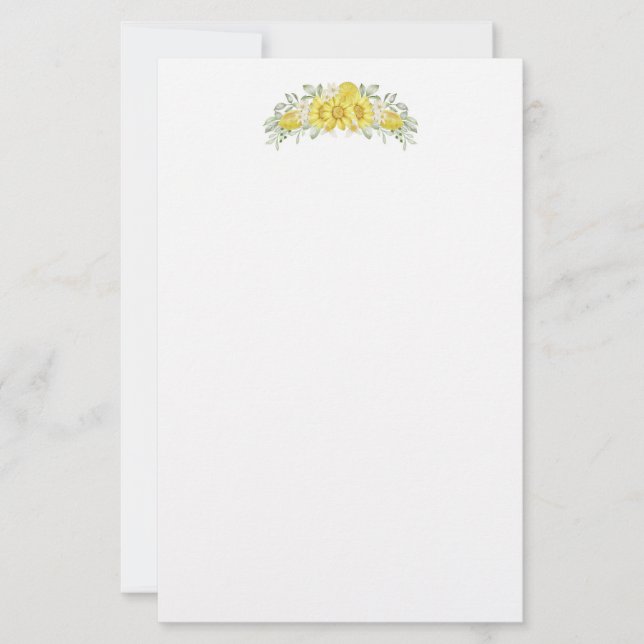 Pappersvaror Blommig Brevpapper (Framsida)