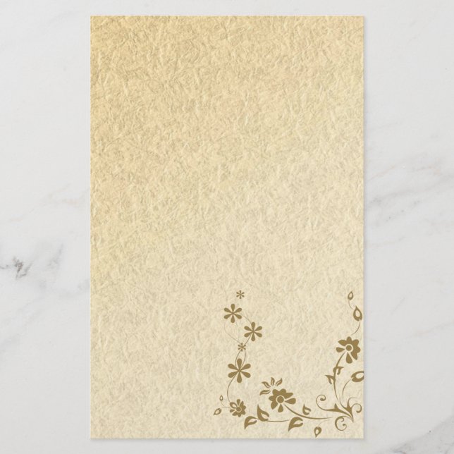 Pappersvaror Gammalt Papper Guld Blommig (Framsida)