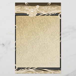 Pappersvaror Gammalt papper Guld Svart Blommig