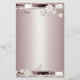 Pappersvaror Rosa Blommig Brevpapper