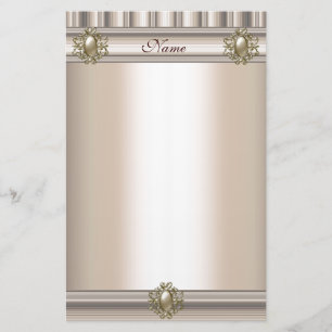 Pappersvaror Silke beige Pärl Juvel Brevpapper