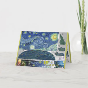 Pappert 3D-kort för Van Gogh Starry Night Craft Kort