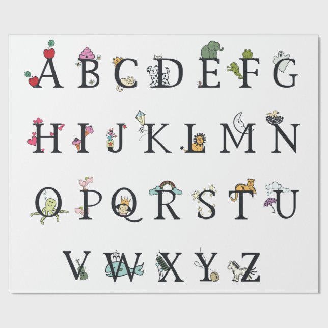 Pappert: ALPHABET CHART Presentpapper (Platt)