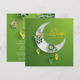 Pappert avskurna Ramadan Crescent Måne och Lantern Inbjudningar
