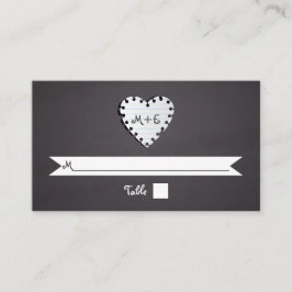 Pappert bröllop-platskort för hjärtats chalkboard- placeringskort