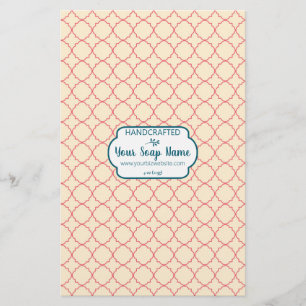 Pappert byte av Cream- och Red Quatrefoil Design S